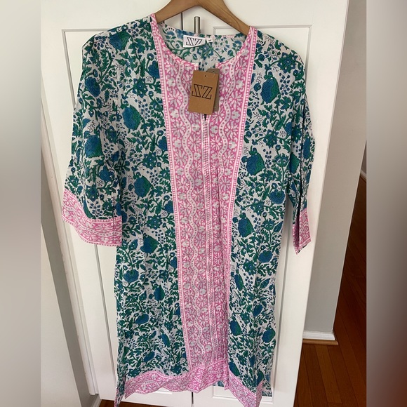 J. Crew Other - NWT JCREW SZ BLOCK Blue and Pink Cover Up Size Medium